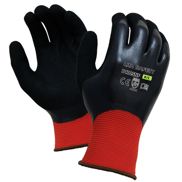 Guantes de la industria de nitrilo arenoso b400snf