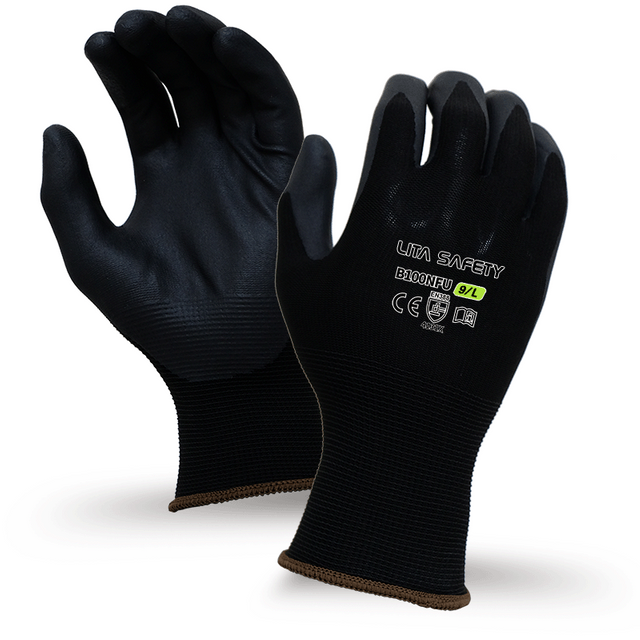 Guantes de trabajo de espuma de nitrilo B100NFU