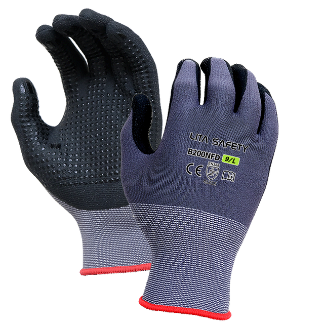 Guantes de nitrilo de microfoam b200nfd nitrilo lavado