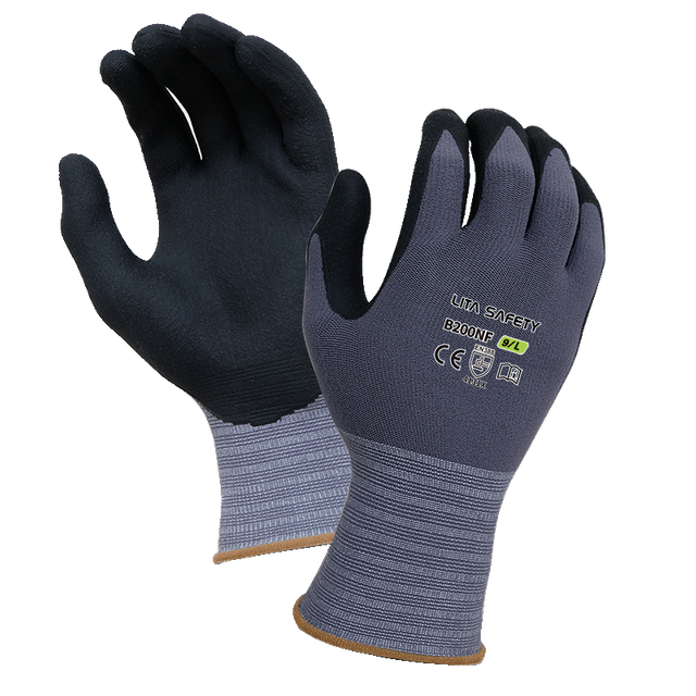 Guantes de nitrilo de micro espuma lavados B200NF