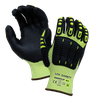 LTNF134RP - Guantes de prueba de impacto - 13 g de fibra de vidrio/revestimiento de fibra de vidrio/spandex - Palma de nitrilo de micro espuma negra - TPR Impacto Protección contra la espalda - EN388: 4x43cp, ANSI A3