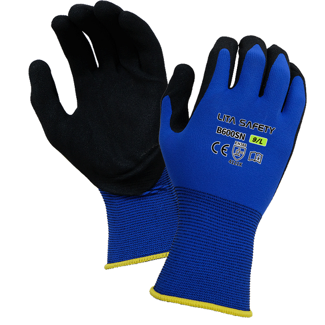 Guantes de seguridad de agarre de espuma de nitrilo B600SN