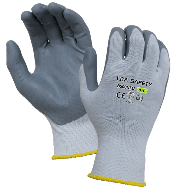 Guantes de trabajo recubierto de espuma de nitrilo B500NFU