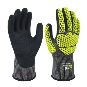 LTNS184P - Guantes anti -impacto resistentes a los cortes - 18G A4 Liner - recubrimiento de palma de nitrilo arenoso - Protección completa de TPR TPR - EN388: 4x42dp