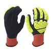 LTNSS151T - Guantes de impacto resistentes al aceite - Doble recubrimiento con el primer nitrilo completamente liso y el nitrilo arenoso de la palma terminada - TPR Protección de la parte posterior de la mano - Liner de spandex de nylon de calibre 15 - EN388: 4131XP RA