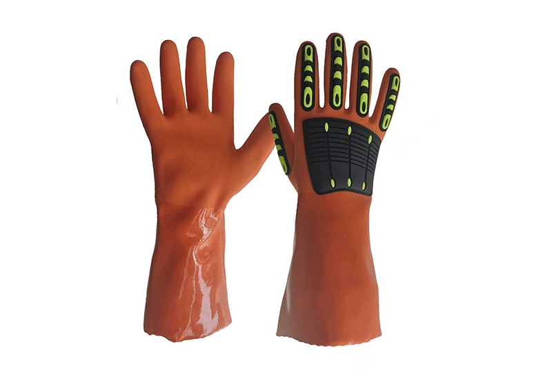 Guantes de la resistencia química del manguito largo de Chem002p