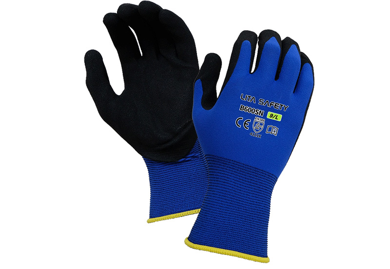 Guantes de seguridad de agarre de espuma de nitrilo B600SN
