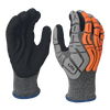 LTNS154P - Guantes de impacto de servicio pesado - Protección de corte ANSI A4 - 15 g de revestimiento - Palma de nitrilo arenoso - Protección de la espalda TPR - EN388: 4x42dp
