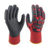 LTNM151RT - Guantes de choque anti -choque - Micro Foam Palm Coated - TPR Protección de retorno de la mano - Liner de spandex de nylon de calibre 15 - EN388: 4131XP Clasificado para resistencia a impacto y abrasión superior y resistencia a la abrasión
