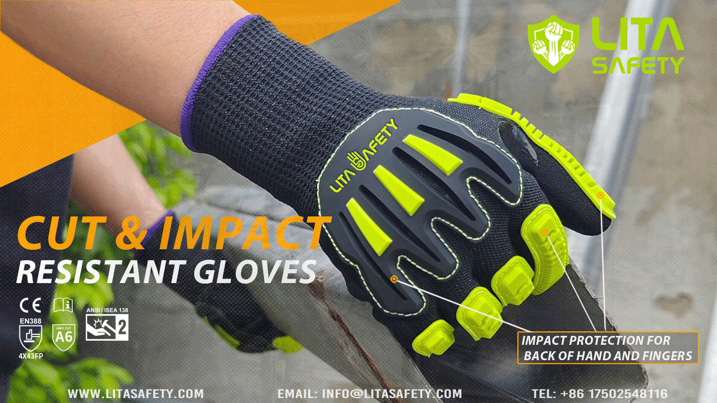 Impacto personalizado y guantes resistentes a los cortes