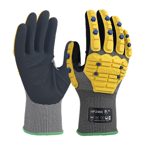 LTNS186RP - Guantes de impacto resistentes a los cortes - Nivel de corte ANSI A6 - Protección de la espalda TPR - Palma de nitrilo arenoso - EN388: 4x42FP