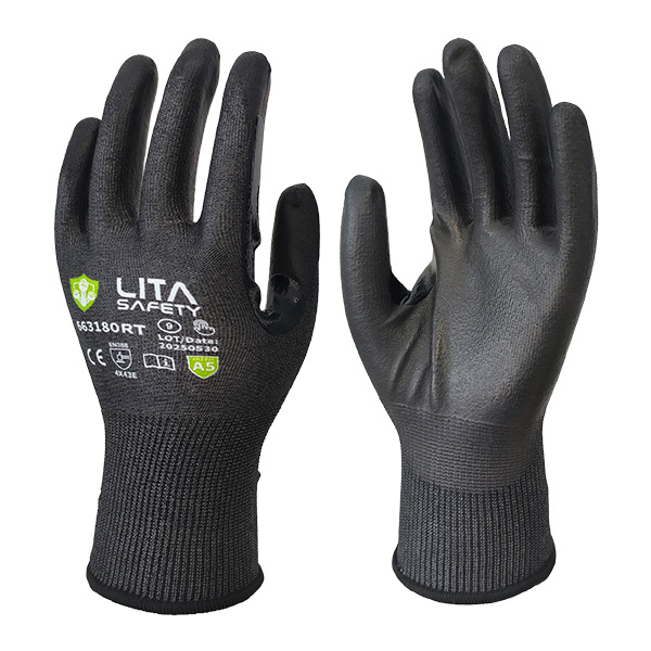 GPPU5 Sin fibra de vidrio, sin guantes resistentes a cortes de alambre de acero