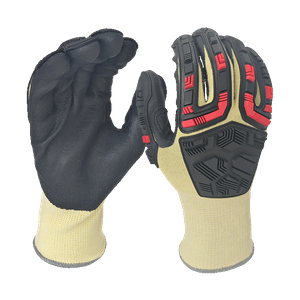 LTNF15A4RP-Guantes de impacto de nivel 4 de corte-Liner de aramid anti-flaming-TPR Back-EN388: 4x42dp, ANSI A4