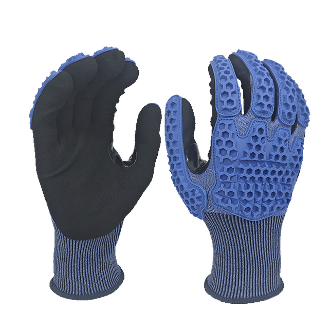 LTNS186RP - Guantes resistentes a corte anti -impacto - Protección A6 - 18 g de revestimiento resistente a cortes con TPR y Palm Nitrilo Sandy - EN388: 4x42FP
