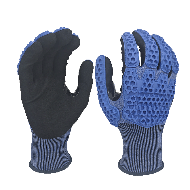 LTNS186RP - Guantes resistentes a corte anti -impacto - Protección A6 - 18 g de revestimiento resistente a cortes con TPR y Palm Nitrilo Sandy - EN388: 4x42FP