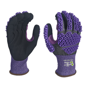 LTNS184P-2 – Guantes antiimpacto resistentes a cortes – Forro 18G A4 – Recubrimiento de palma de nitrilo arenoso – Protección completa de espalda TPR – EN388: 4X42DP