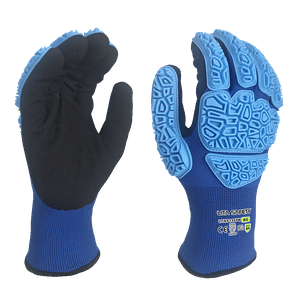 LTNS135PW - Guantes de impacto de nivel 5 de corte para el invierno - HPPE Terry Liner - Palma de nitrilo de espuma arenosa - TPR Back - EN388: 4x43EP, A5