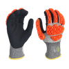 LTNF134RP - Guantes de prueba de impacto - 13 g de fibra de vidrio/revestimiento de fibra de vidrio/spandex - Palma de nitrilo de micro espuma negra - TPR Impacto Protección contra la espalda - EN388: 4x43cp, ANSI A3